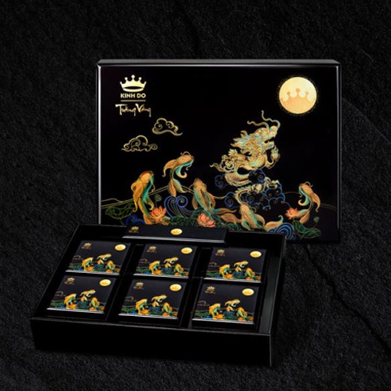 Trăng vàng Black & Gold – hộp sơn mài 6 bánh