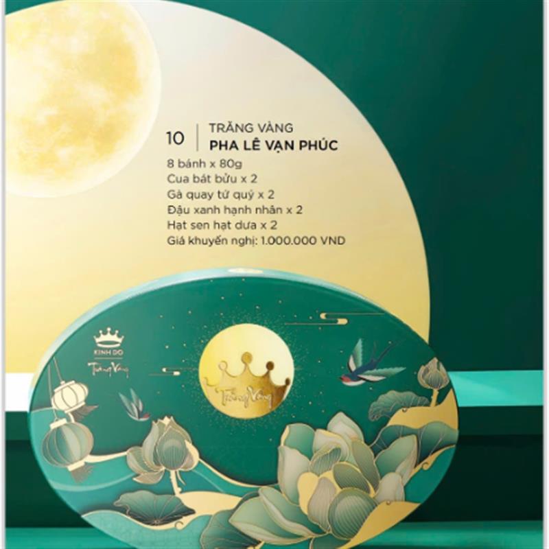 Trăng Vàng Pha Lê Vạn Phúc (Xanh lá) (Hộp Giấy 8 Bánh X 80g)