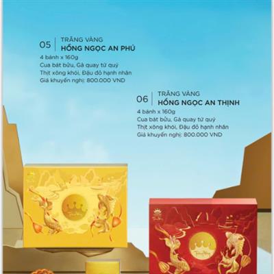 Trăng Vàng Hồng Ngọc An Thịnh (Hộp Giấy 4 Bánhx160g) (Hộp màu đỏ)