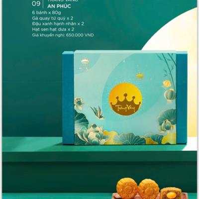 Trăng Vàng An Phúc (Xanh mint) (Hộp Giấy 6 Bánh X 80g)